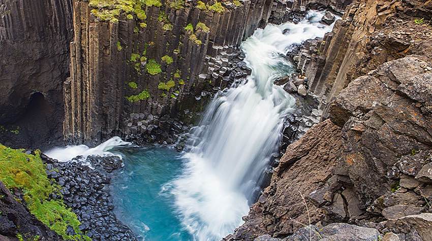cascata, basalto, Islanda